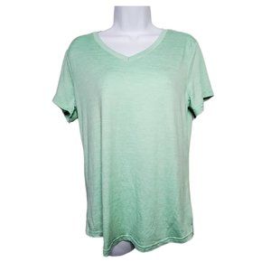 Avia Soft Curved Hem T-Shirt - Large - Light Green